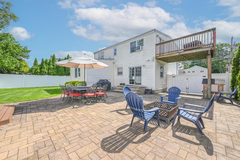 Backyard at 943 Durham Road in East Meadow, a home listed by Andrew Ragusa