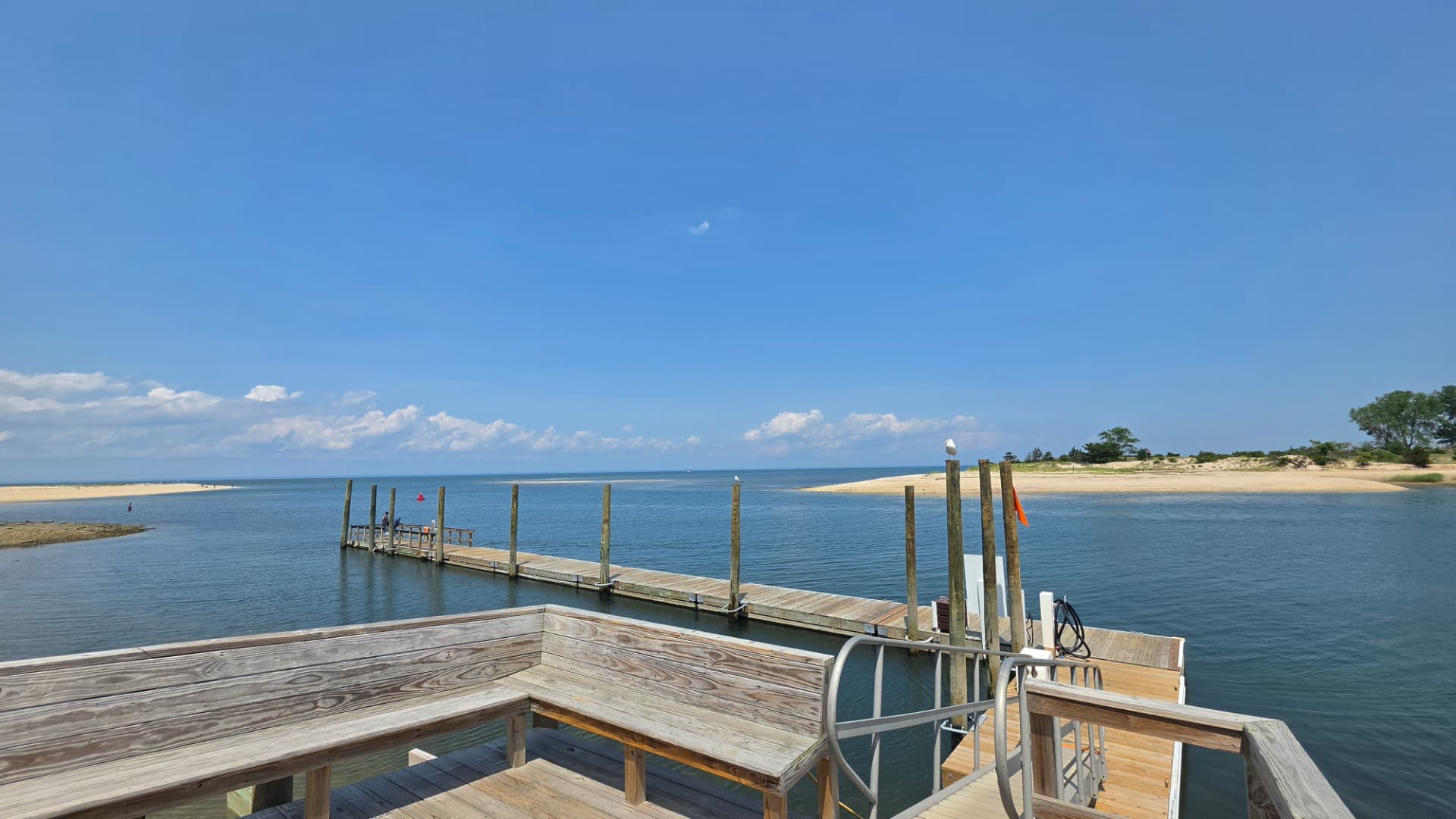 Kings Park Bluff Dock, Looking Toward Long Island Sound View from the dock at Kings Park Bluff looking out toward the sandbar and Long Island Sound