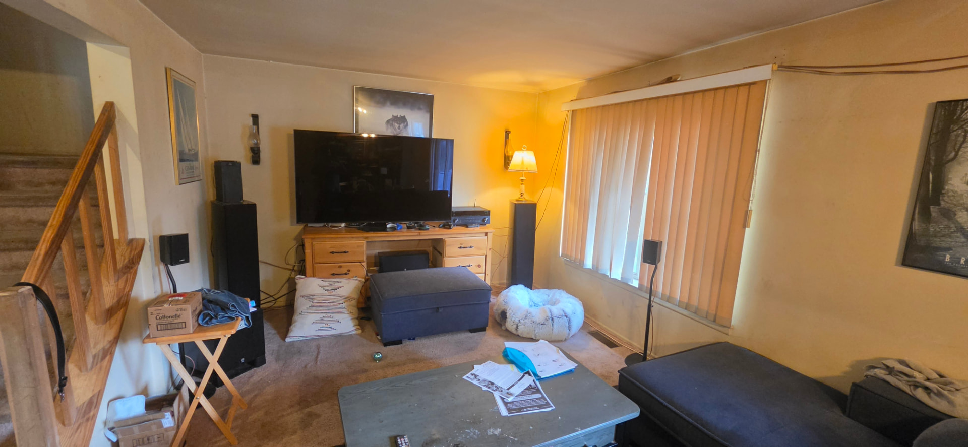 Living room of the Central Islip home, occupied and lived in at the time of the sale attempt